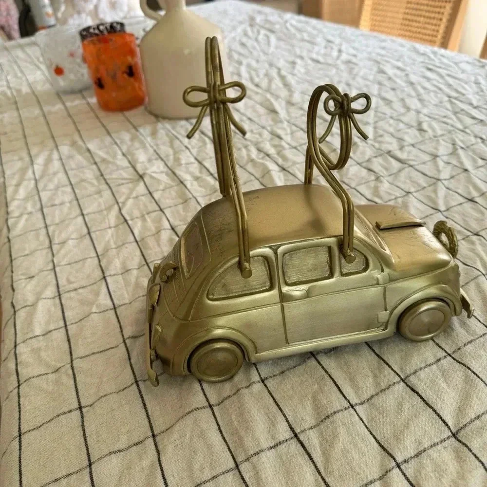 Anthropologie Brass wine bottle holder home decor bar cart bows car gift gold